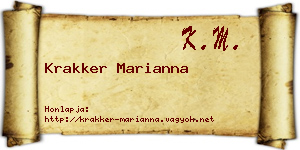 Krakker Marianna névjegykártya